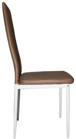 Scaun de masă Tino NOVA maro, textil, piele + metal - maro