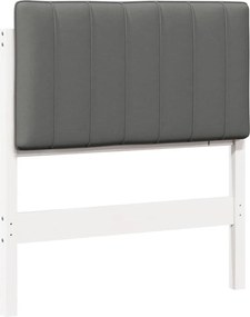 vidaXL Tăblie tapițată Alb și gri deschis 80 cm Lemn de pin masiv