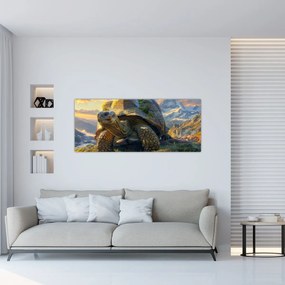 Tablou - Țestoasă și peisaj montan (120x50 cm)