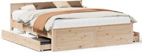 vidaXL Cadru de pat fără saltea/cu tăblie, 180x200 cm, lemn masiv pin