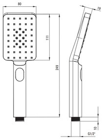 Set de dus cu bara reglabila, culoare crom, Deante Alpinia