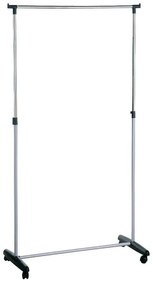 Suport pentru haine argintiu telescopic/cu roți din metal – Premier Housewares