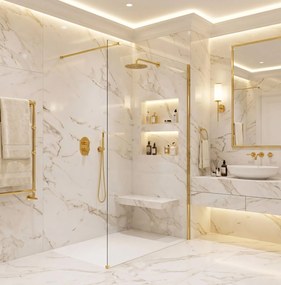 Paravan de dus Rea Flexi Transparent / Gold 140