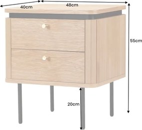 Noptiera cu furnir de stejar ATELIER 55cm