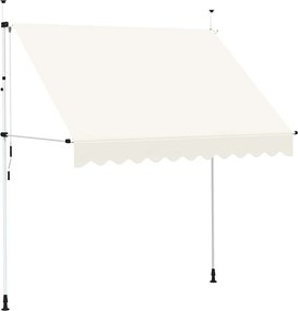vidaXL Copertină retractabilă manual, crem, 250 cm
