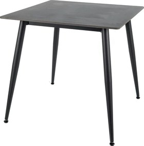 Masa RION, negru mat cu efect de marmura, ceramica/metal, 80x80x76 cm