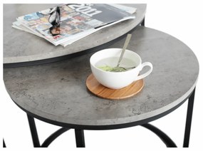 Set de doua mese de cafea, beton   negru, IKLIN