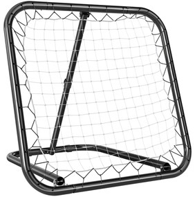 HOMCOM Rețea de Ricoșeu pentru Fotbal, Rețea de Fotbal Ricoșeu și Pliabilă cu Unghi Reglabil în Metal, pentru Antrenament Baseball și Volei, 78x84x65-78 cm, Negru | Aosom Romania