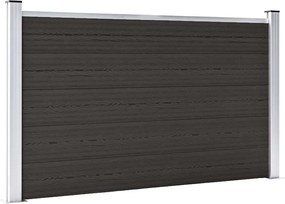 vidaXL Panou de gard, 180x105 cm, negru, WPC