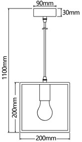 Aigostar - Lustră din lemn pe cablu 1xE27/60W/230V lemn de pin