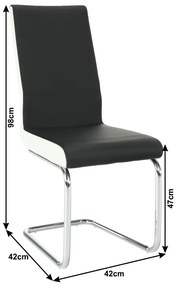 Scaun de sufragerie Nacton (negru + alb). 808088