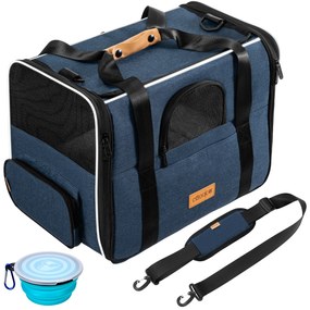 Deuba Geantă portabilă pentru pisici 44x34x31 cm - albastru