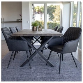 Set de scaune de sufragerie gri închis cu cotiere 2 buc. tapițat Harbo – House Nordic