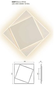 Aplica LED de perete/tavan DAKLA 30W alba