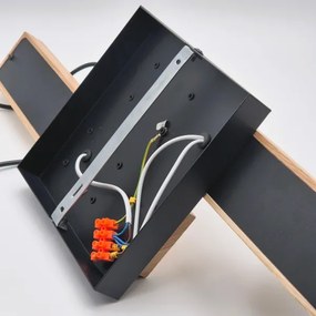 Lustră pe cablu CORTINA 2xE27/15W/230V + 2xG9/5W/230V negru/stejar