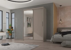 Dulap cu uși glisante ESTI – cu oglindă – 150x59x215 cm – Cașmir