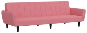 337540 vidaXL Canapea extensibilă cu 2 locuri, roz, catifea