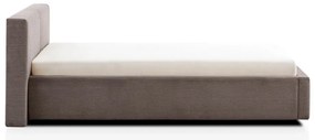 Pat matrimonial maro deschis tapițat cu spațiu de depozitare cu somieră 140x200 cm Cube – Meise Möbel