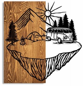 Accesoriu decorativ de perete din lemn Camp life