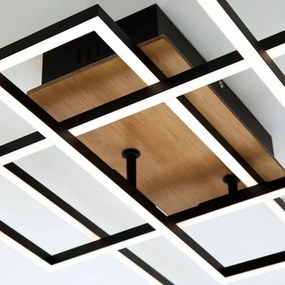 Lustră LED dimabilă aplicată FRAME LED/51W/230V negru/maro Brilo + telecomandă