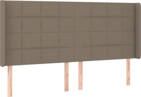 vidaXL Tăblie de pat cu aripioare gri taupe 203x16x118/128 cm textil