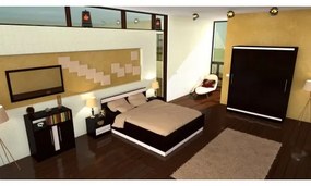 Dormitor Verona cu pat 140x200 cm, Wenge / Vanilie