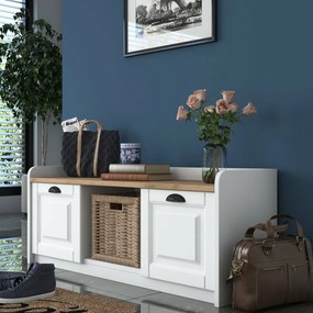 Dulap pentru pantofi Pilo White and Walnut