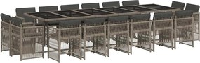 vidaXL Set mobilier de grădină cu perne, 17 piese, gri, poliratan
