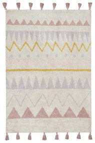 Covor pentru copii roz/crem lavabil/țesut manual din bumbac 120x160 cm Azteca Vintage Nude – Lorena Canals
