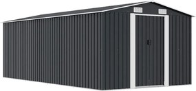 vidaXL Șopron de grădină, 257x489x181 cm, antracit, metal