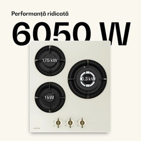 Klarstein Plită pe gaz Victoria | 3 arzătoare din aluminiu | compatibilă cu gaz natural și GPL | 6050 W | 45 cm