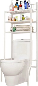 Raft baie REMIN, alb, metal, 61x37x151 cm
