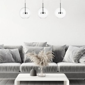 Lustra moderna cu 3 pendule LED Enceladus crom
