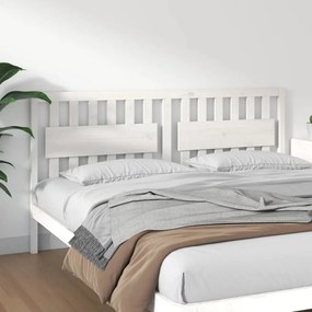 Tablie de pat, alb, 185,5x4x100 cm, lemn masiv de pin 1, Alb, 185.5 x 4 x 100 cm