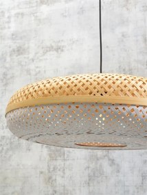 Lustra suspendata eco din bambus Palawan natur/ alb, 60x15cm