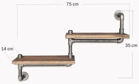 Etajeră de perete BORURAF 35x75 cm molid