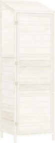 vidaXL Șopron de grădină, alb, 55x52x174,5 cm, lemn masiv de brad