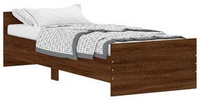 835952 vidaXL Cadru pat fără saltea, stejar maro 75x190 cm lemn prelucrat