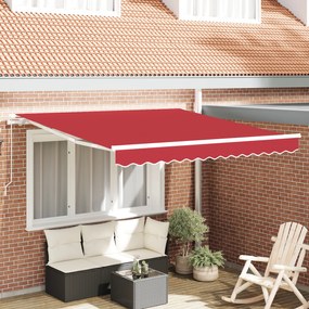 Marchiză manuală retractabilă roșie 300x250 cm