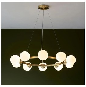 Endon 106008 - Lustră suspendată pe cablu OTIS, 10x G9/3W/230V, auriu/alb