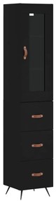 3199210 vidaXL Dulap înalt, negru, 34,5x34x180 cm, lemn prelucrat