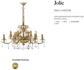 Candelabru 12 brate LUX cu cristale Scholer, Jolie