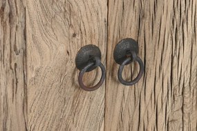 Bufet din lemn masiv reciclat sculptat manual, „Étable”