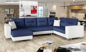 Canapea modulara, extensibila, cu spatiu pentru depozitare, 312x95x210 cm, Dorado L01, Eltap (Culoare: Bleumarin / Alb)