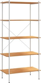 vidaXL Unitate cu rafturi pe 5 niveluri, alb și stejar, 80x40x163 cm