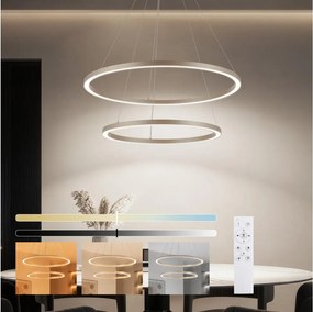 Brilagi - lustru pe cablu LED dimabil PORTOFINO LED/98W/230V Ø 80 cm bej + telecomandă