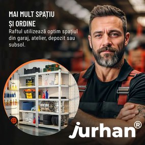 Raft cu capacitate mare HEAVY, max. 875kg, 90x40x180cm, argintiu Jurhan