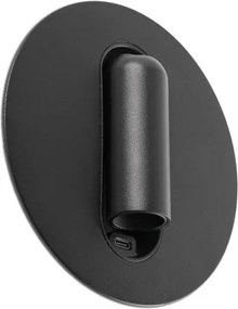 Aplica cu reader LED directionabil stil minimalist TIMIT USB C negru