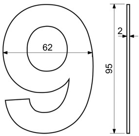 Numărul casei 9", RN.95L, negru"