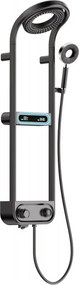 Mexen Peak set de duș montat pe perete cu duș tip ploaie și baterie, afișaj LED, negru - 78106-70